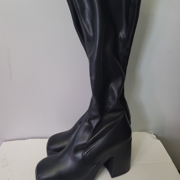 Steve Madden Phoenix Platform Faux Leather Knee High Boots - Picture 9 of 12